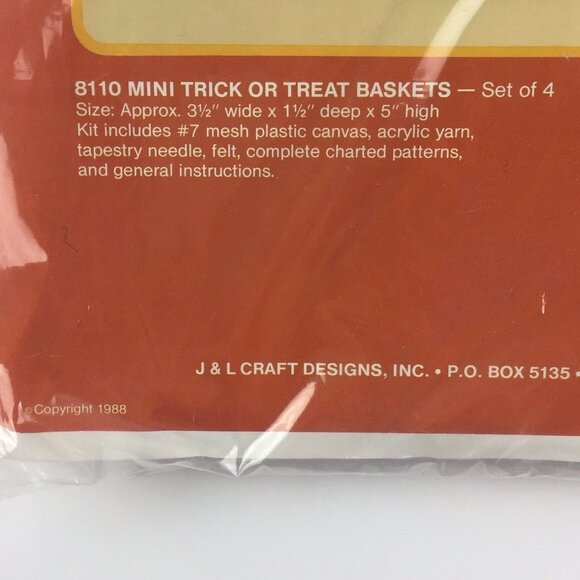 Halloween 8110 Trick Treat Basket J & L Craft Pumpkin Black Cat Embroidery Kit - Picture 5 of 6